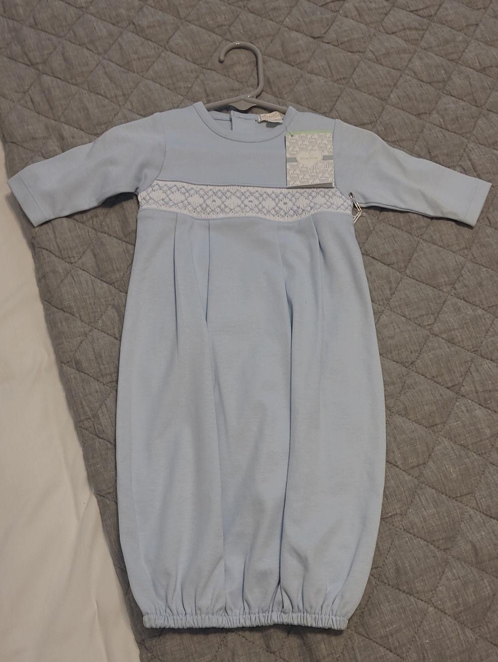 Kissy Kissy Light Blue Smocked Sleep Sack
